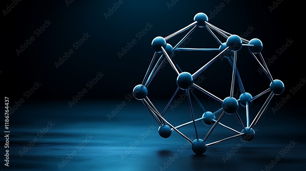 Aufkleber artistic rendering of floating geometric shapes with blue color scheme, highlighting modern design e