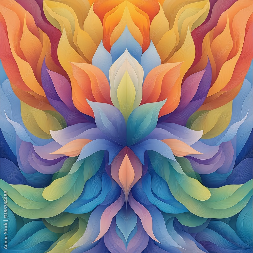 Poster mesmerizing chromatic explosion of organic flowing shapes in vibrant psychedelic display with hypnot