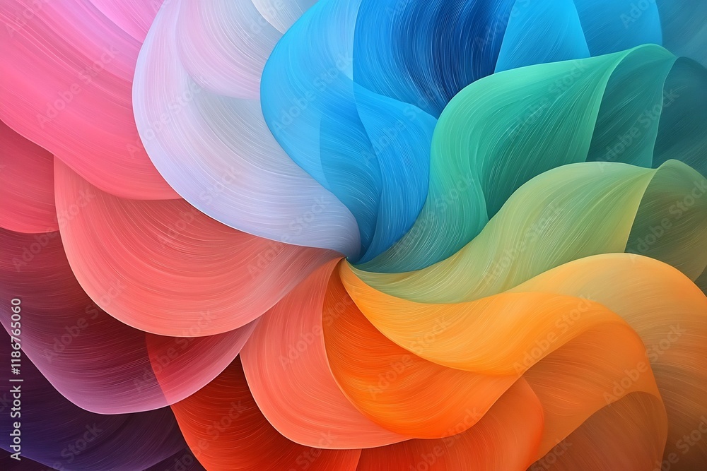 Poster enchanting abstract imagery of prismatic holographic structures swirling in a visually striking mesm