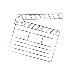 Filmmaker's clapboard linear vector icon. Movie chalk clap board