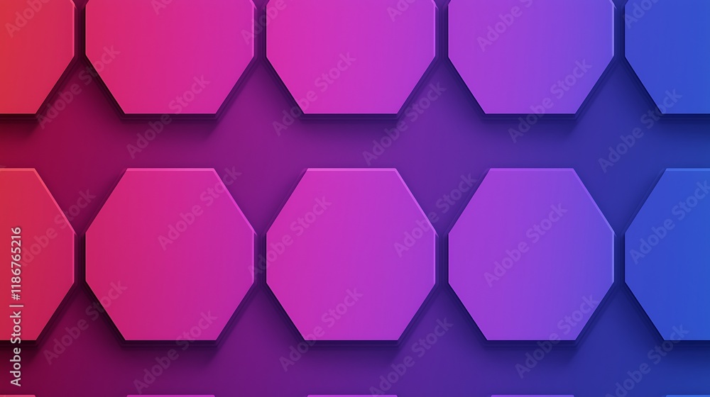 Poster an enchanting display of interlocking hexagons in vibrant colors creating a stunning abstract backgr