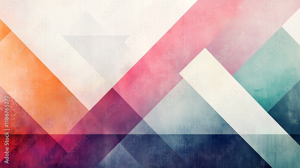Poster an enchanting display of interlocking hexagons and geometric shapes in pastel colors with a smooth g