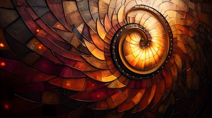 Fototapeta premium Earthy Mosaic Pattern in Warm Natural Tones with Sharp Details