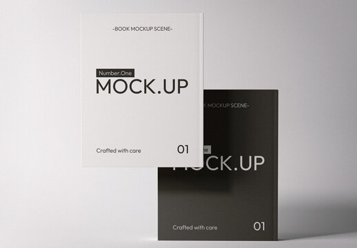 Hardcover Books Mockup Scene