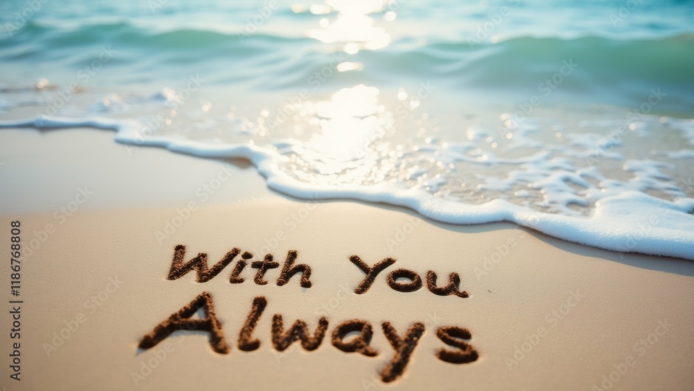 Poster the image is a close-up of a beach scene with the words 