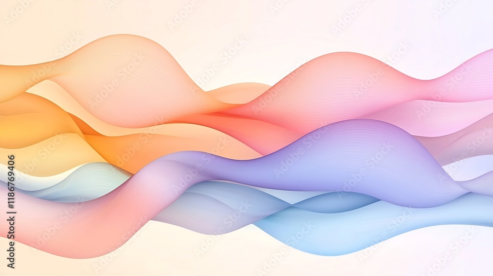 Poster mesmerizing fluid shapes in vibrant gradients serene digital nature landscape art with flowing wavy 