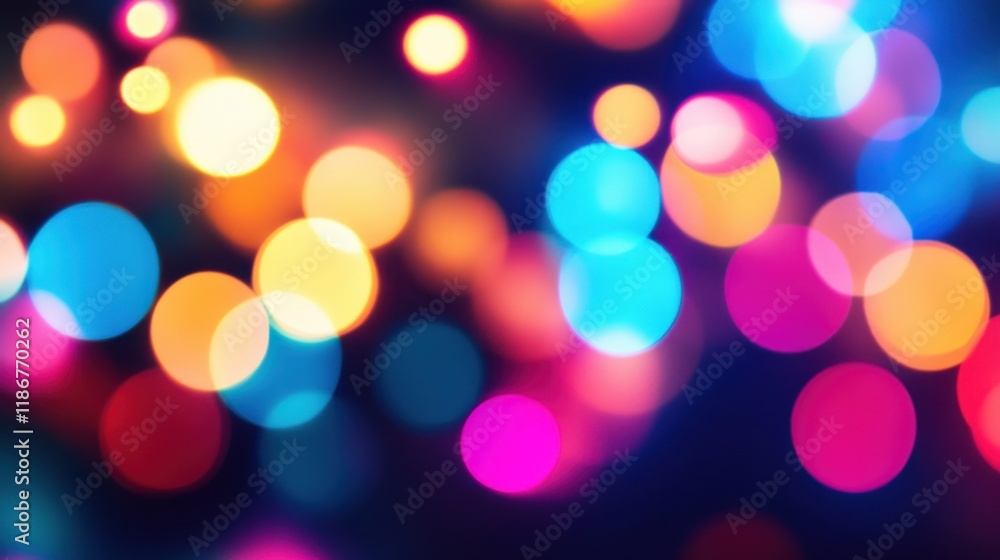 Poster vibrant colorful abstract bokeh lights background for design use