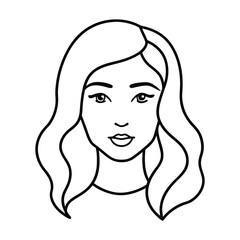 A minimalist, single-line drawing of a beautiful girl’s face, featuring elegant curves and delicate details that evoke grace, simplicity, and artistic sophistication.