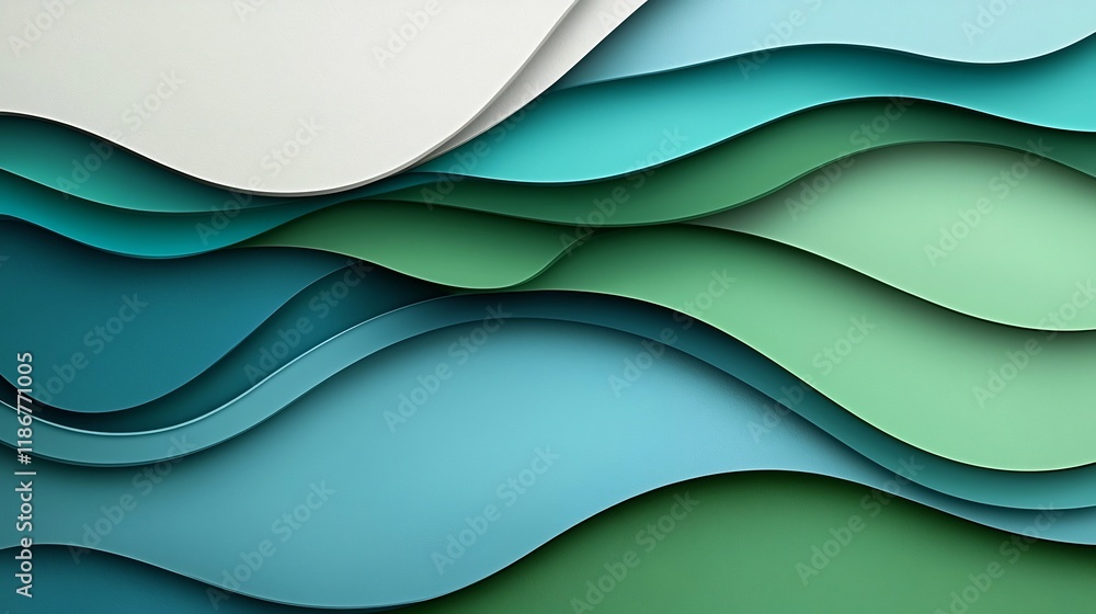 Poster ethereal iridescent waves an immersive digital art background with fluid dynamic shapes in shades of