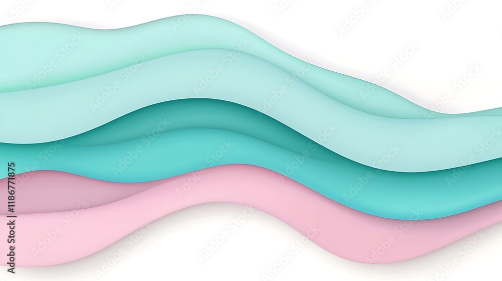 Poster dynamic high-tech abstract background with flowing curves in soft pastel colors for creative design 