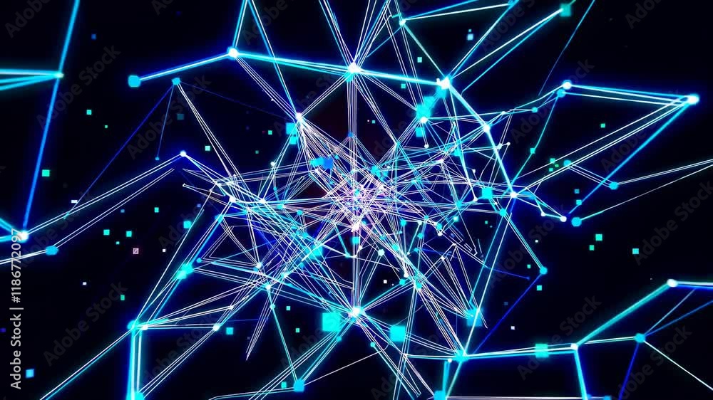 Poster dynamic light patterns create a mesmerizing visual display in a dark space