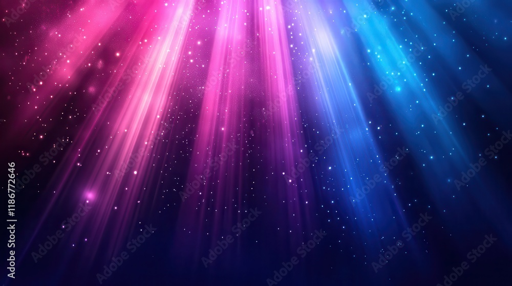 Aufkleber dynamic abstract background with intersecting vibrant pink and blue light rays against a dark backdr