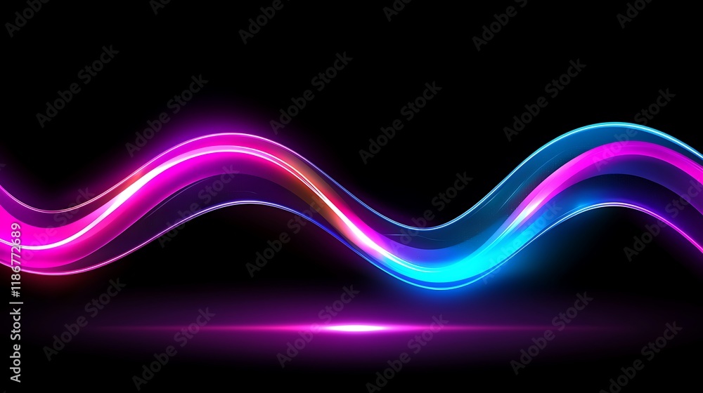 Poster vibrant dynamic waves of colorful light blending together in a 4d style with smooth transitions on a