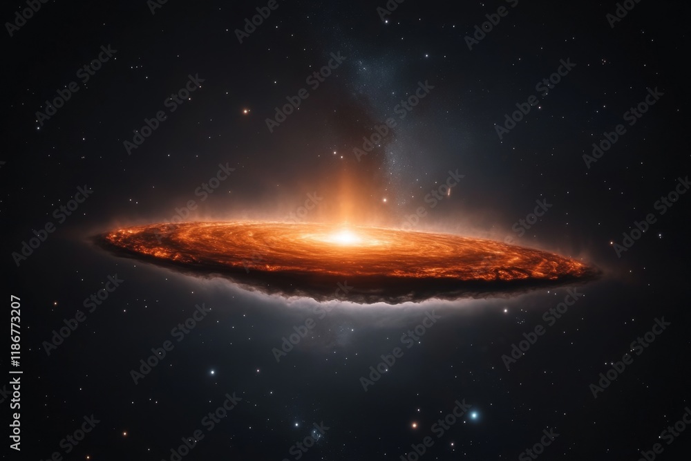Poster a haunting depiction of a dark void in space, with faint glowing stars barely visible around a massi