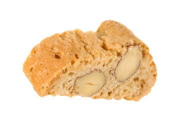 Traditional Italian almond biscuit (Cantucci) isolated on white
