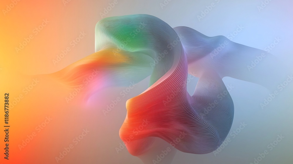 Poster mesmerizing iridescent fractal formations in a bold eye catching display of dynamic shimmering rainb