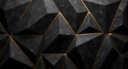 Abstract Black and Gold Geometric Pattern