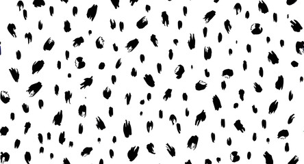Abstract Black and White Dalmatian Spots Seamless Pattern