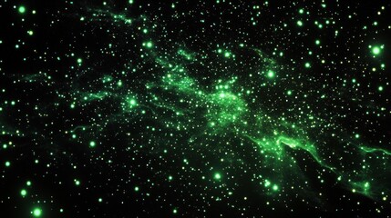 Obraz premium A Celestial Tapestry Green Nebula and Starry Night Sky Deep Space Exploration