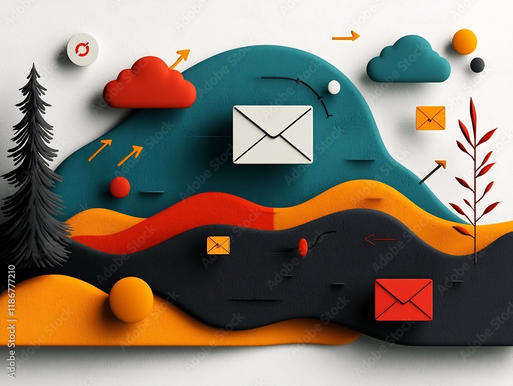 Aufkleber digitally entwined global communication network with playful tactile elements a visually striking an