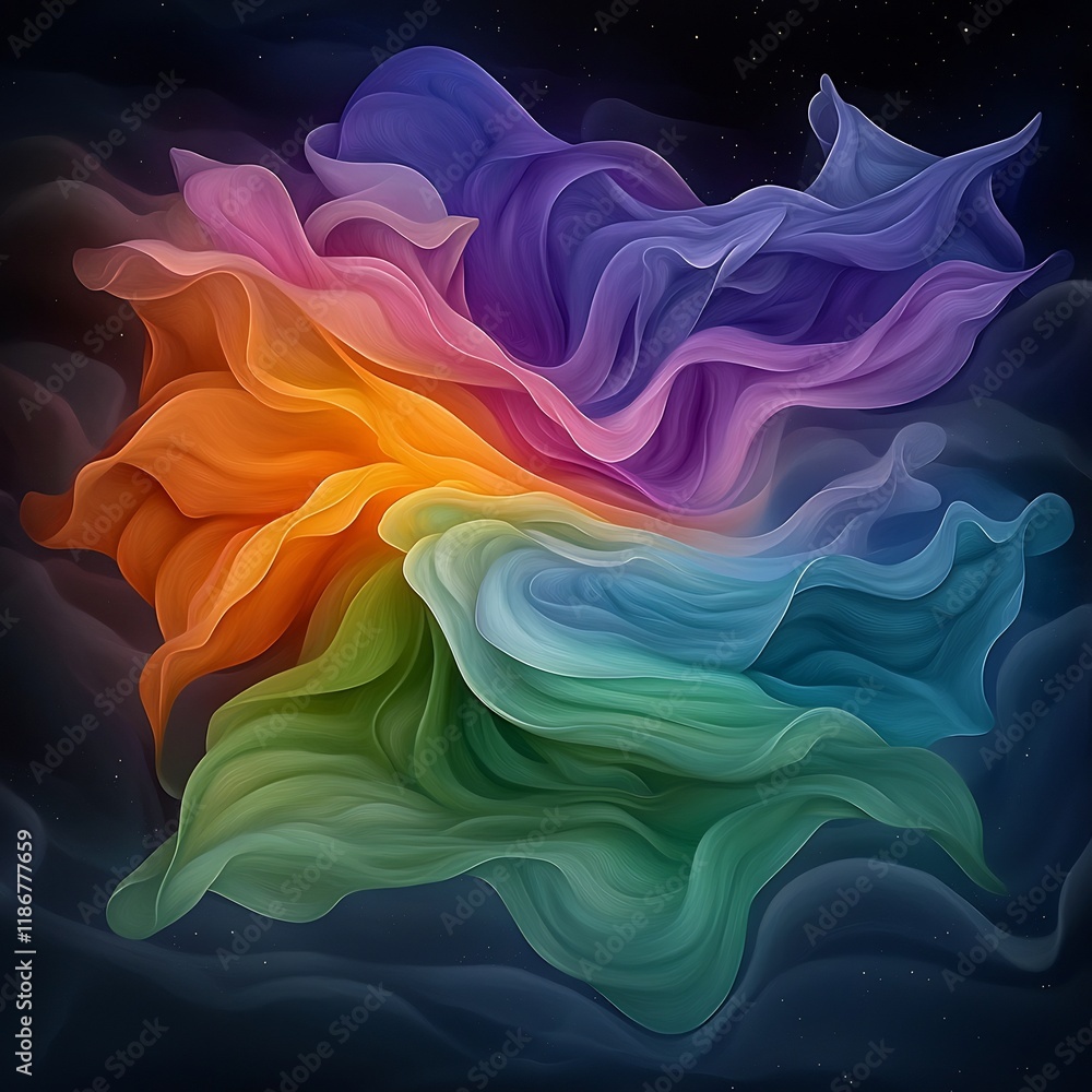 Poster breathtaking fluid shapes in a captivating iridescent abstract expressionist dreamscape featuring me