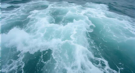 Fototapeta premium Ocean Wake, White Water, Sea Foam Texture