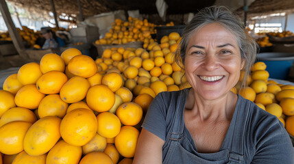 Obraz premium Woman on street market.