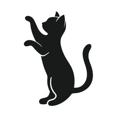 Minimalist Cat Silhouette Vector Design.
