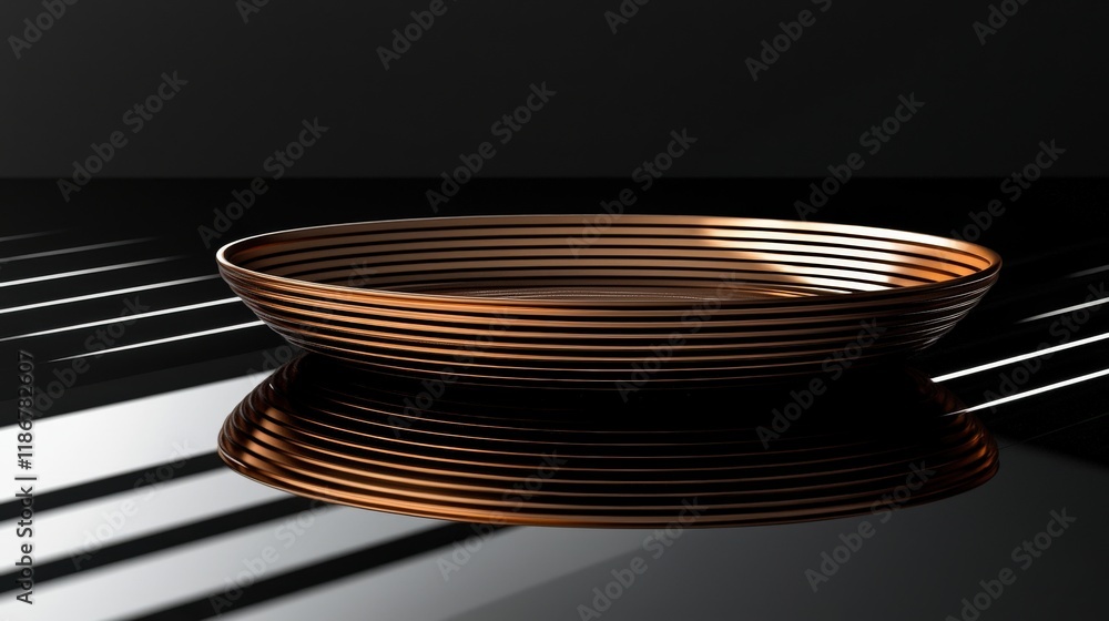 Aufkleber sleek dynamic plate design in spiral shape with reflective surface and shadows