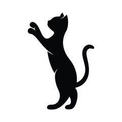 Minimalist Cat Silhouette Vector Design.