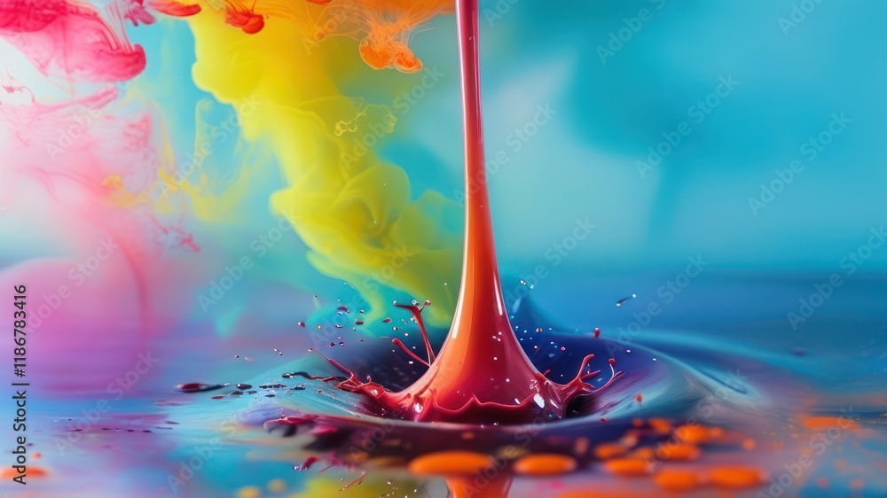 Aufkleber vibrant paint splash creating a dynamic and colorful abstract art piece reflecting creativity and in