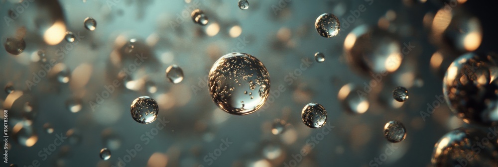 Leinwandbilder viruses suspended in water droplets showcasing intricate details and unique structures. generative a