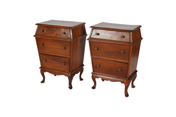 antique furniture isolated on white,Pair of Italian Bedside Tables - Nightstands | Chairish
