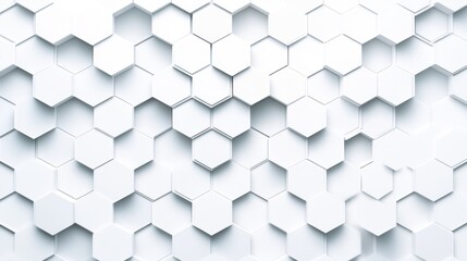 Abstract Hexagon Pattern: White Geometric 3D Background