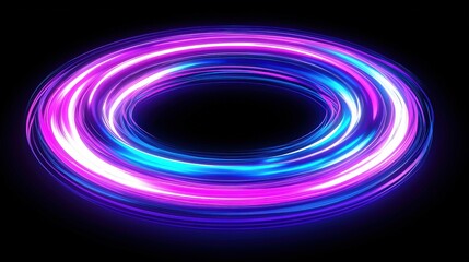 Naklejka premium Vibrant Neon Swirling Vortex with Glowing Pink and Violet Hues