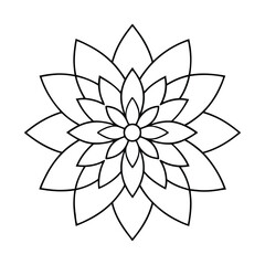 illustration of a flower line art mandala design