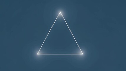 Exploring geometric light effects with glowing triangle design in a vibrant blue background