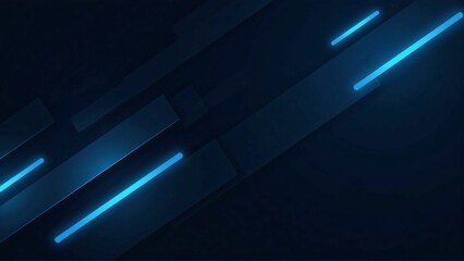 Modern Digital Abstract Neon Blue Background with Dynamic Light Trails and Geometric Patterns