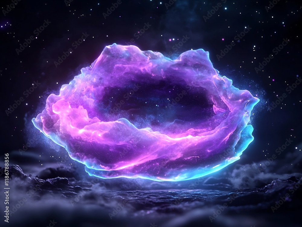 Poster breathtaking abstract design featuring shimmering prismatic shapes in a mesmerizing luminous display