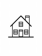 Fototapeta premium Dark Home. House Architecture Residential Building icon 