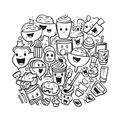 elegant illustration of doodle