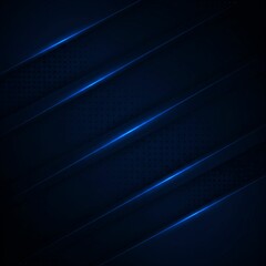 Modern Abstract Navy Blue Background with Geometric Metallic Layers and Soft Illuminated Glow