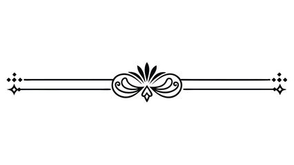 Symmetric Floral Motif Decorative Divider Line with Ornamental Filigree and Abstract Flourish Border