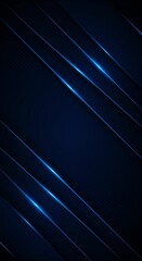 Obraz premium Elegant Navy Blue Metallic Background with Futuristic Geometric Layers and Glowing Lines