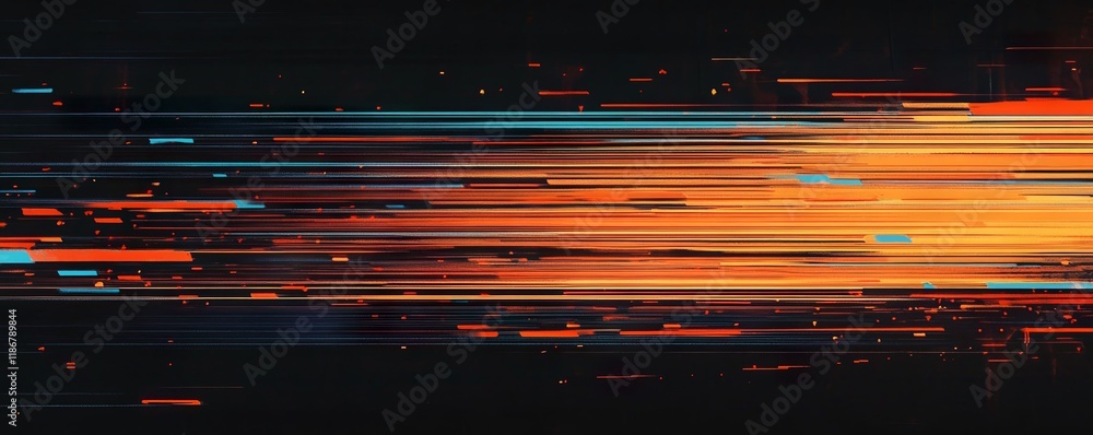 Poster light streaks racing dynamically across dark surface, generating movement sensation