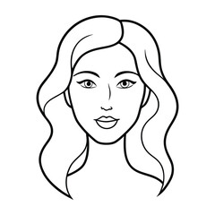 A minimalist drawing of a beautiful girl's face created using a single continuous line, capturing elegant features and soft curves with a fluid, artistic simplicity.