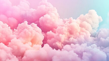 Fototapeta premium Pastel pink, orange, and blue cloudscape.