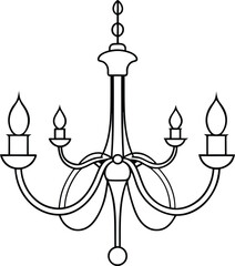 Chandelier silhouette vector illustration