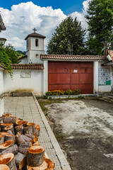 Ardino city, Southern Bulgaria, street view with details of Orthodox Christian church Saint Archangel Michael, beautiful day to explore