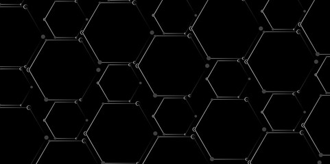 Background with hexagons. Abstract background with lines. luxury minimal technology network abstraction tech digital tile vector wall banner surface polygon background. Vector Illustration. 